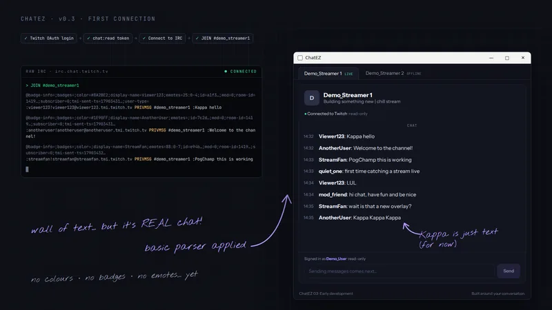 Dev log v0.3: First connection