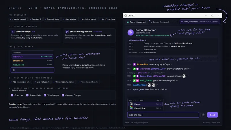 Dev log v0.8: Smoother chat