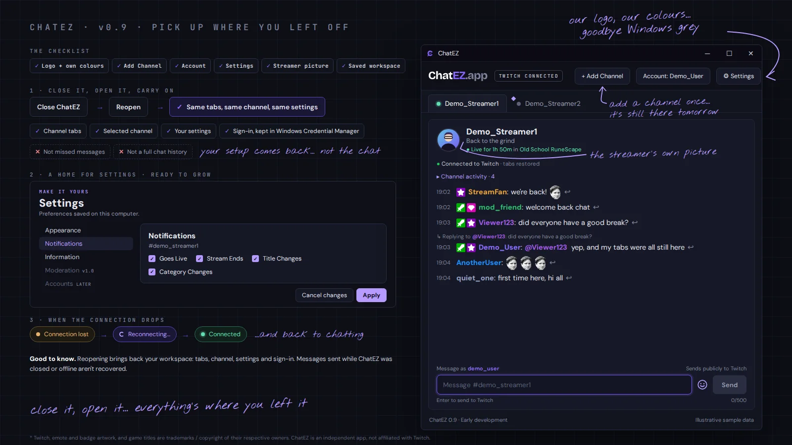 Dev log v0.9: Pick up where you left off